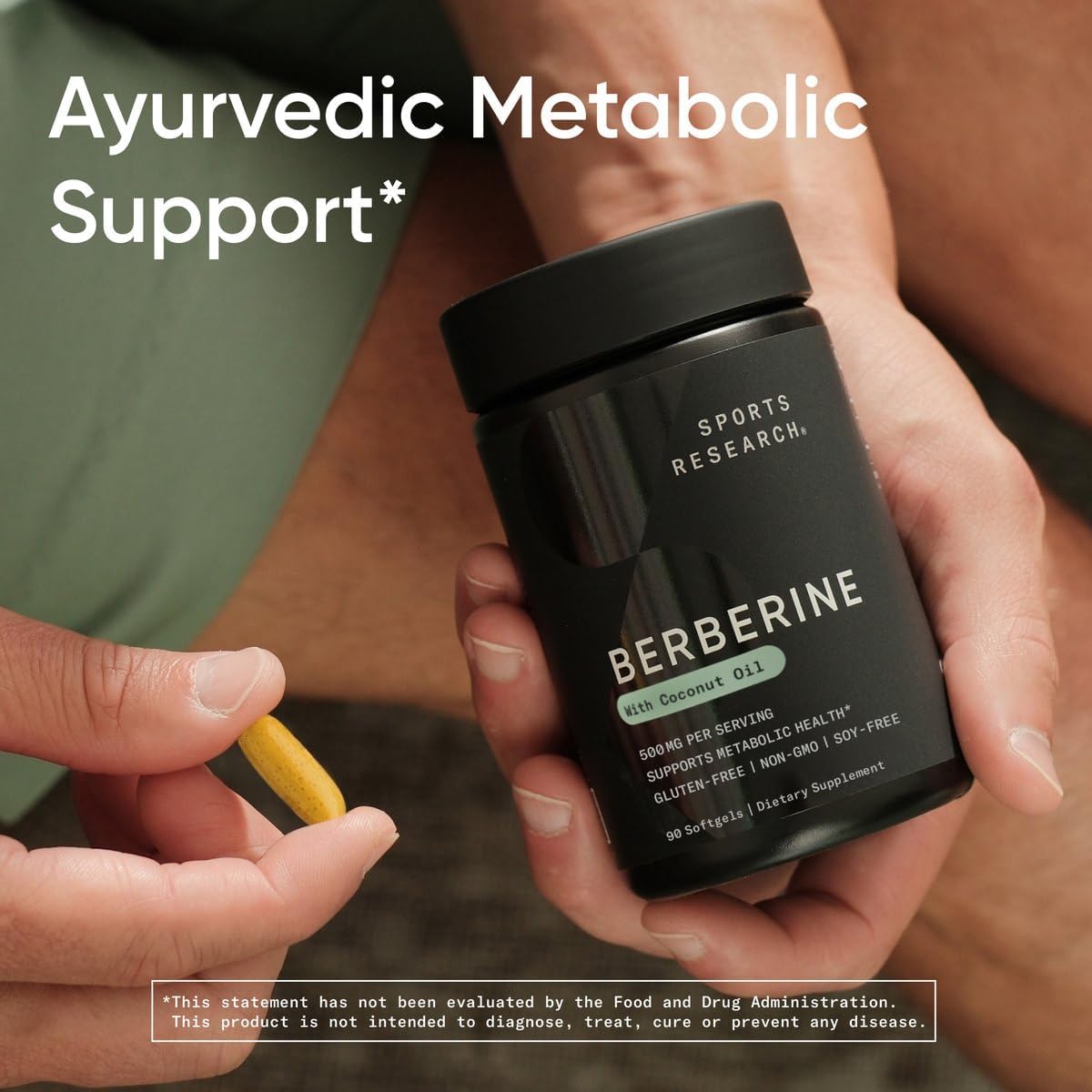 Sports Research Berberine with Coconut Oil – 500mg, 90 Softgels - görsel 6