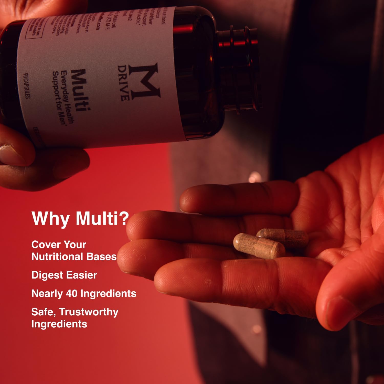 Mdrive Men's Multivitamin - Daily Supplement with CoQ10, Digestive Enzymes, and Vitamin K2 (90 Capsules) - görsel 6