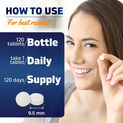 Vitamatic High Potency Biotin 20000 mcg (20 mg) with Keratin 100mg - 120 Tablets