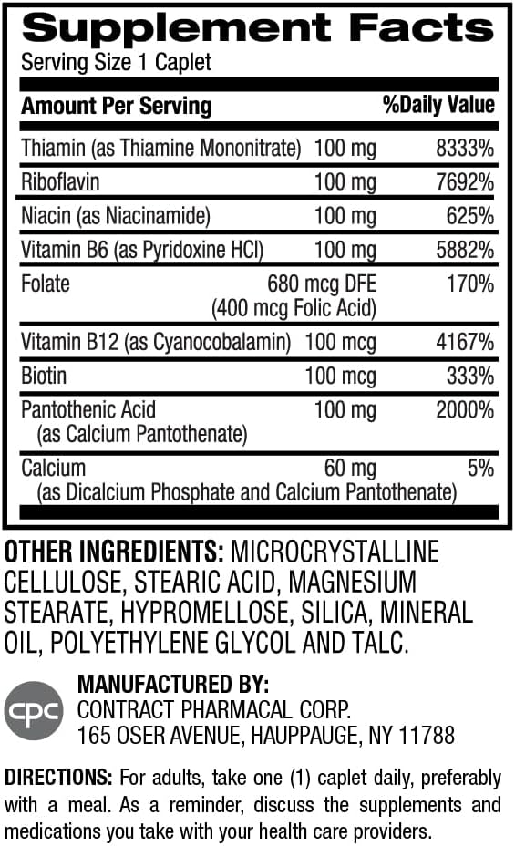 Earth's Splendor Vitamin B Complex – Supports Energy, Metabolism, and Immune Function – Complete B-Vitamin Formula for Men & Women, 60 Tablets, 2-Month Supply - görsel 2