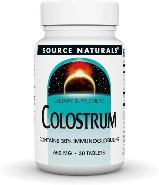 Source Naturals Colostrum - Standardised to 30% Immunoglobulins - 650 mg - 30 Tablets