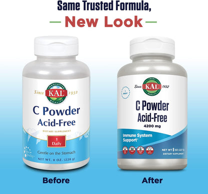 KAL Vitamin C Powder Acid-Free Unflavoured Tablets, 4200 mg