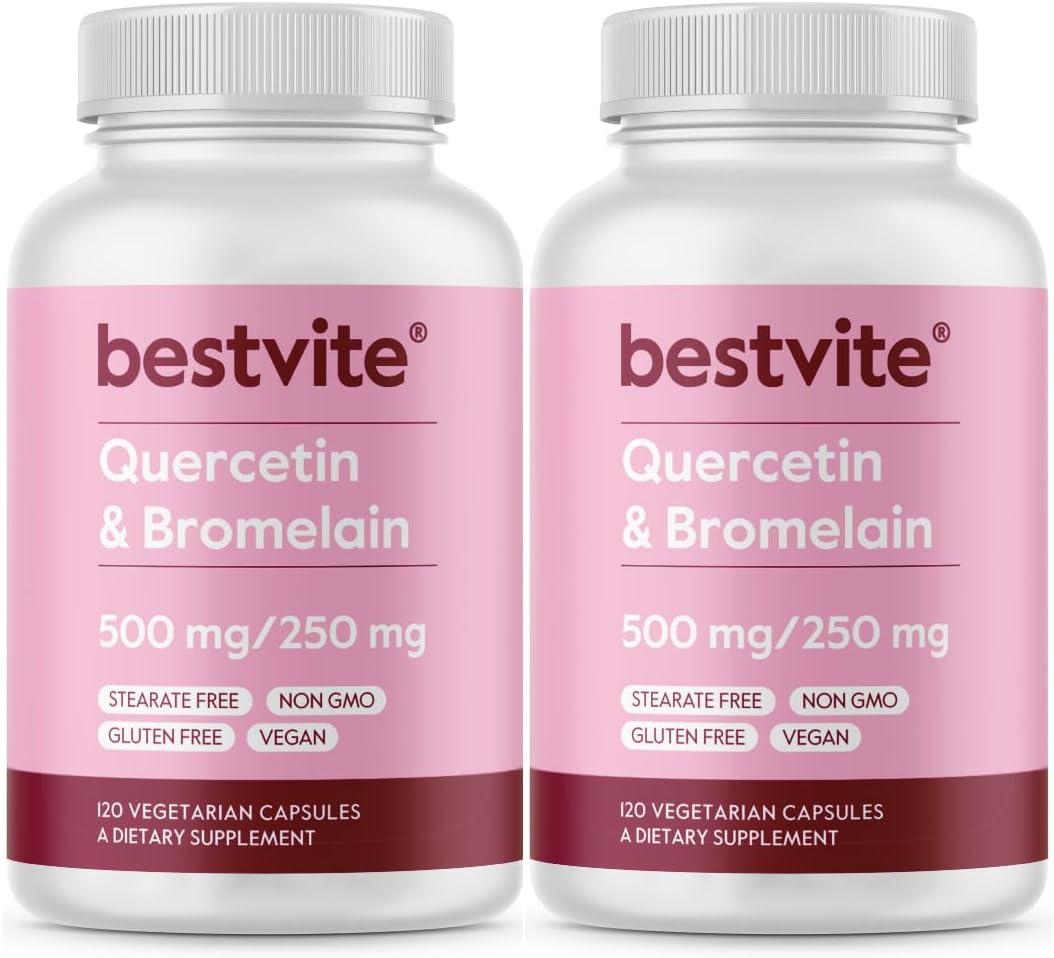 BESTVITE Quercetin with Bromelain 500mg/250mg - 120 Vegetarian Capsules - görsel 8