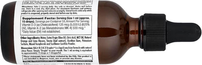 Kal 5000 IU D-3 K2 Citrus Dropins, 60 ml