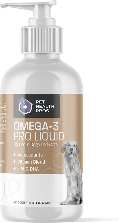 Pet Health Pros Omega-3 Pro Fish Oil for Dogs and Cats - Skin & Coat Supplement with Pump - 227 ml (8 fl oz)