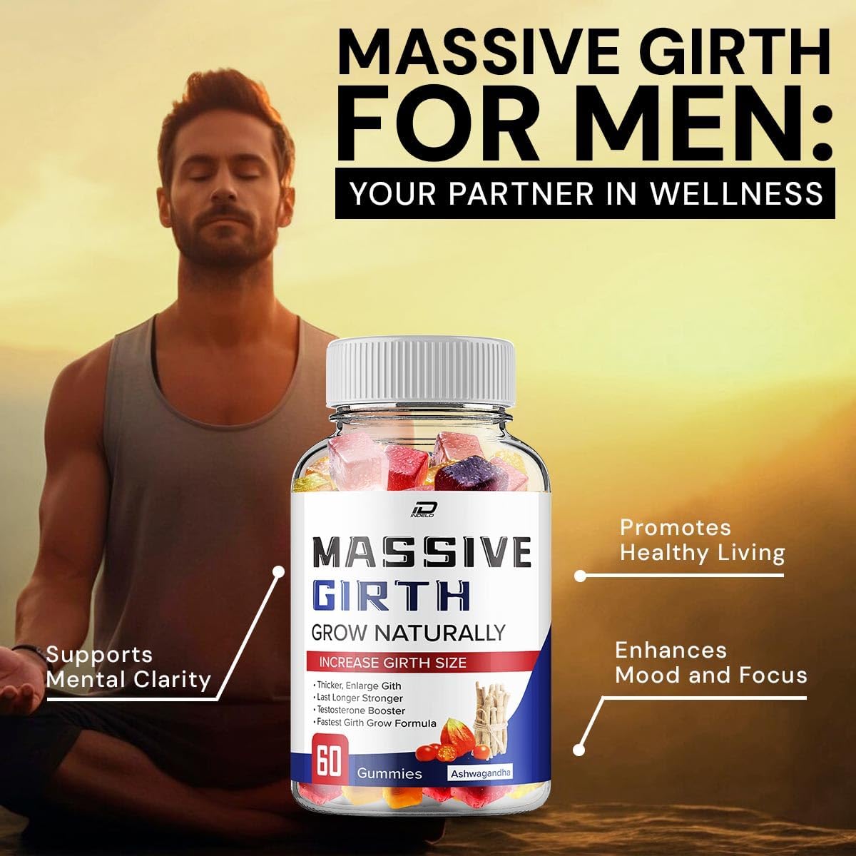 Massive Girth Hemp Gummies for Men – Advanced Formula (60 Gummies) - görsel 4