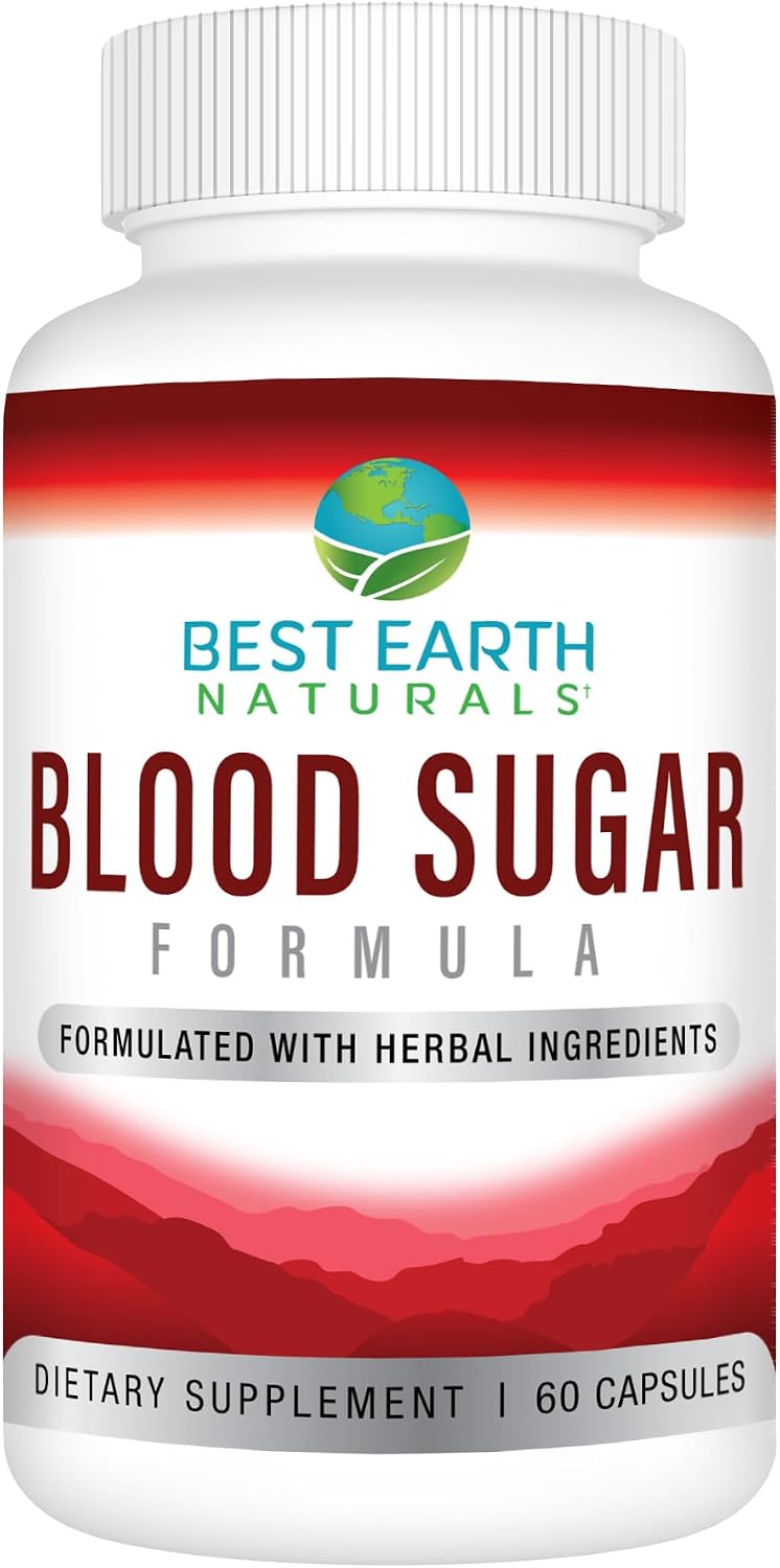 Best Earth Naturals Blood Sugar Formula with Cinnamon, Gymnema, Banaba & Guggul - 60 Capsules - görsel 1