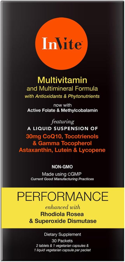 Invite Health Performance Vitamin – Comprehensive Daily Multivitamin for Athletes, 30 Day Supply
