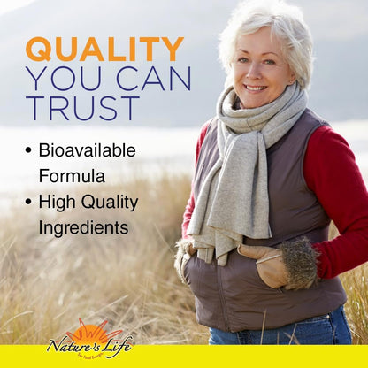 Nature's Life Strontium Plus D3 & K2 - Bone Support Food Supplement, 60 Tablets