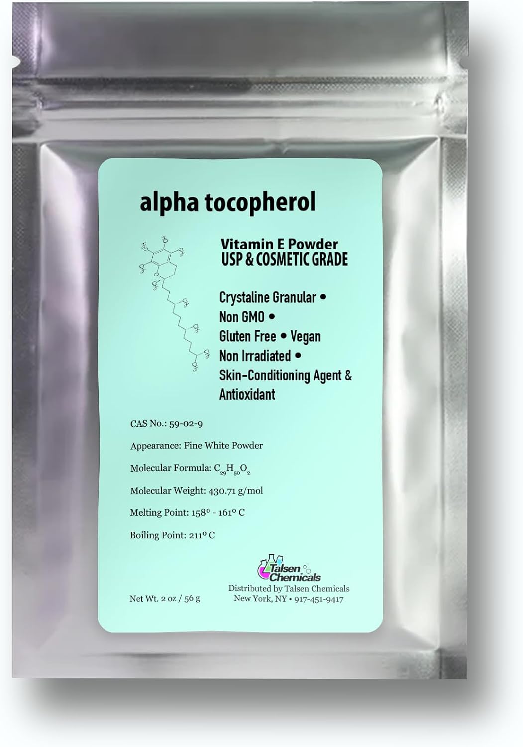 Alpha Tocopheryl Acetate Vitamin E Powder for Skin care DIY Cosmetic Grade 700 IU Acetate Powder (113 g) - görsel 9