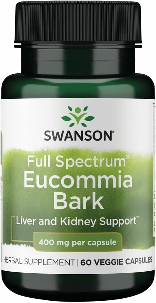 Swanson Full Spectrum Eucommia Bark 400 Milligrams 60 Veg Capsules