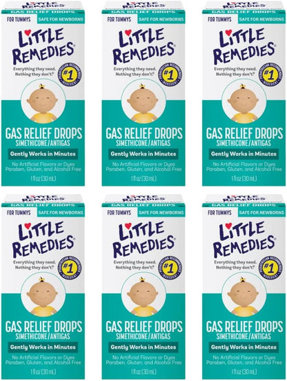 Little Remedies Gas Relief Drops, Natural Berry Flavour, Safe for Newborns, 1.0 Fl Oz (Pack of 6)