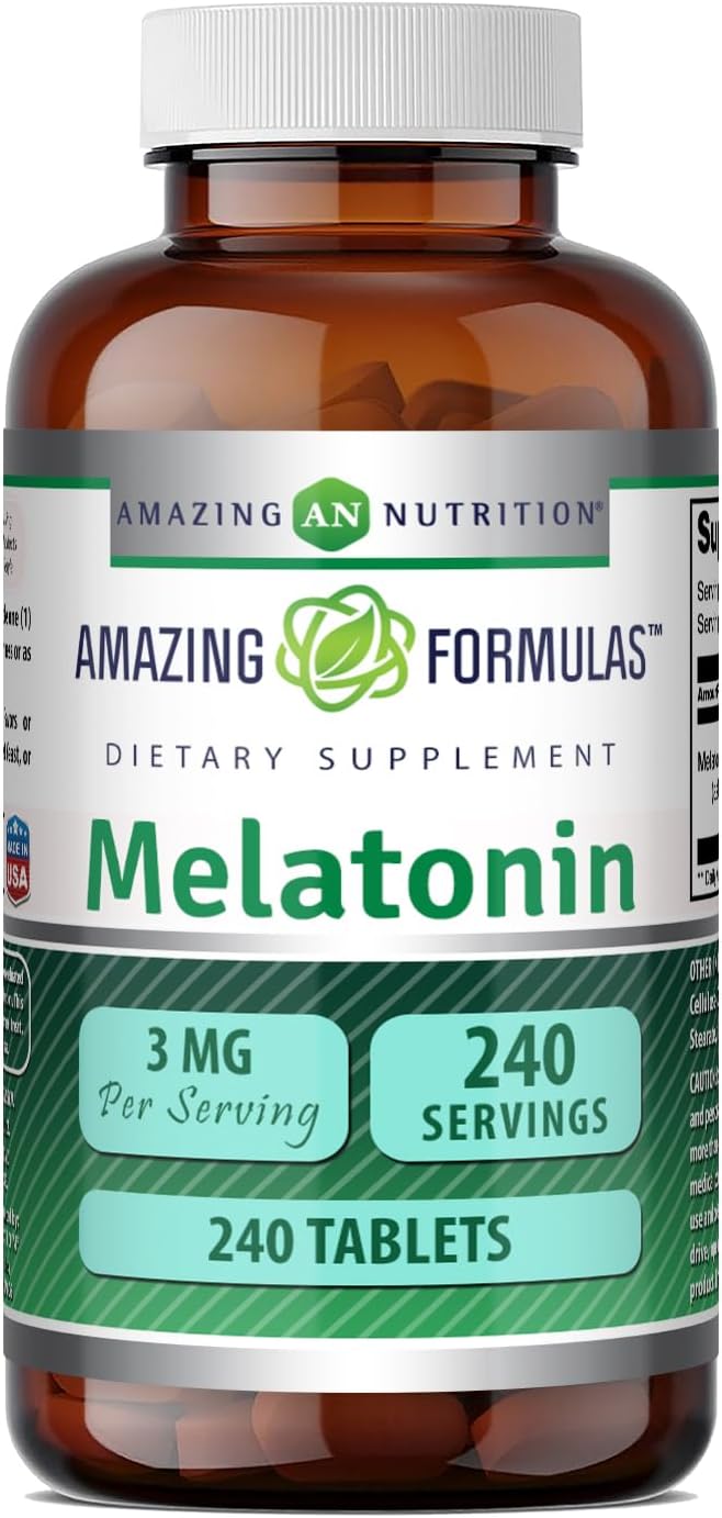 Amazing Formulae Melatonin 3 mg per Tablet | Non-GMO | Gluten-free | 365 Count - görsel 6