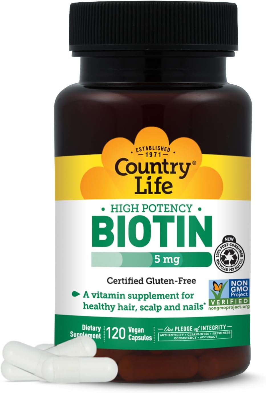 Country Life Biotin High Potency, 5mg, 120 Tablets - görsel 1