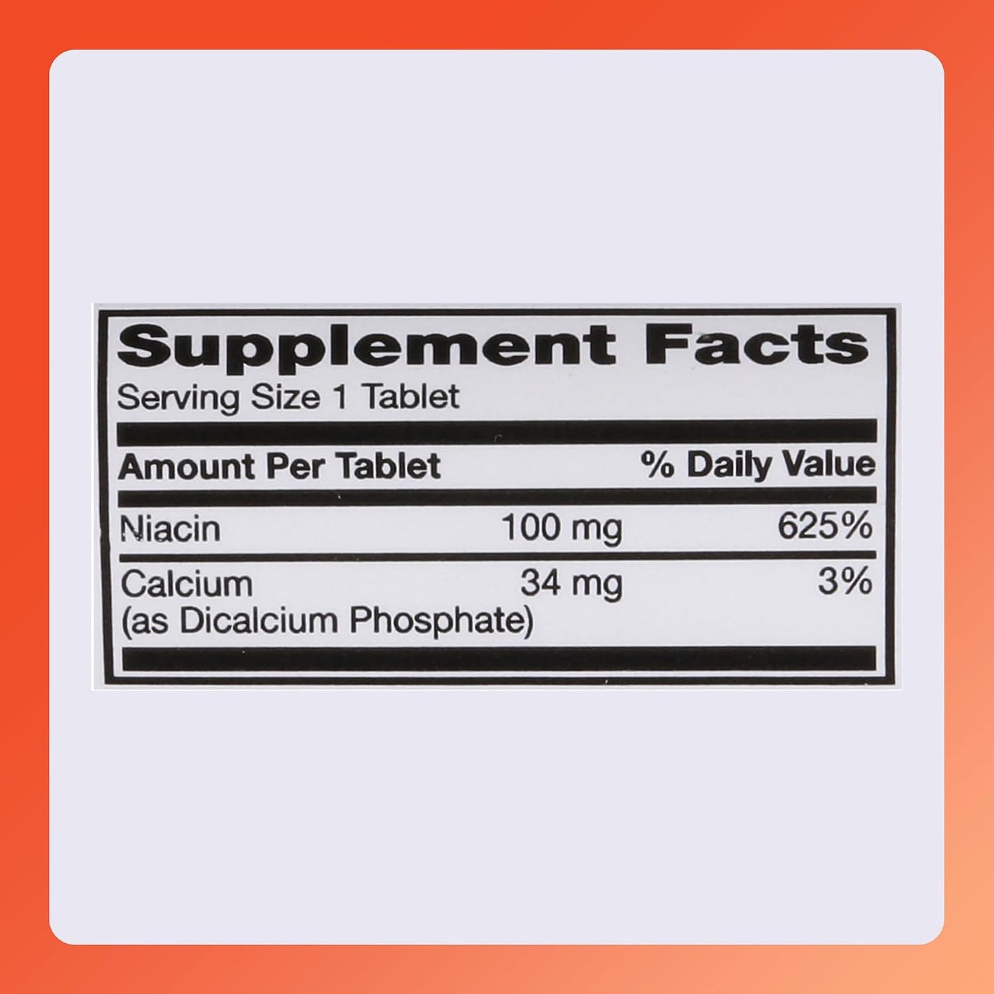 Rugby Niacin 100mg Tablets with Calcium - Vitamin B3 Food Supplement (100 Count) - görsel 6