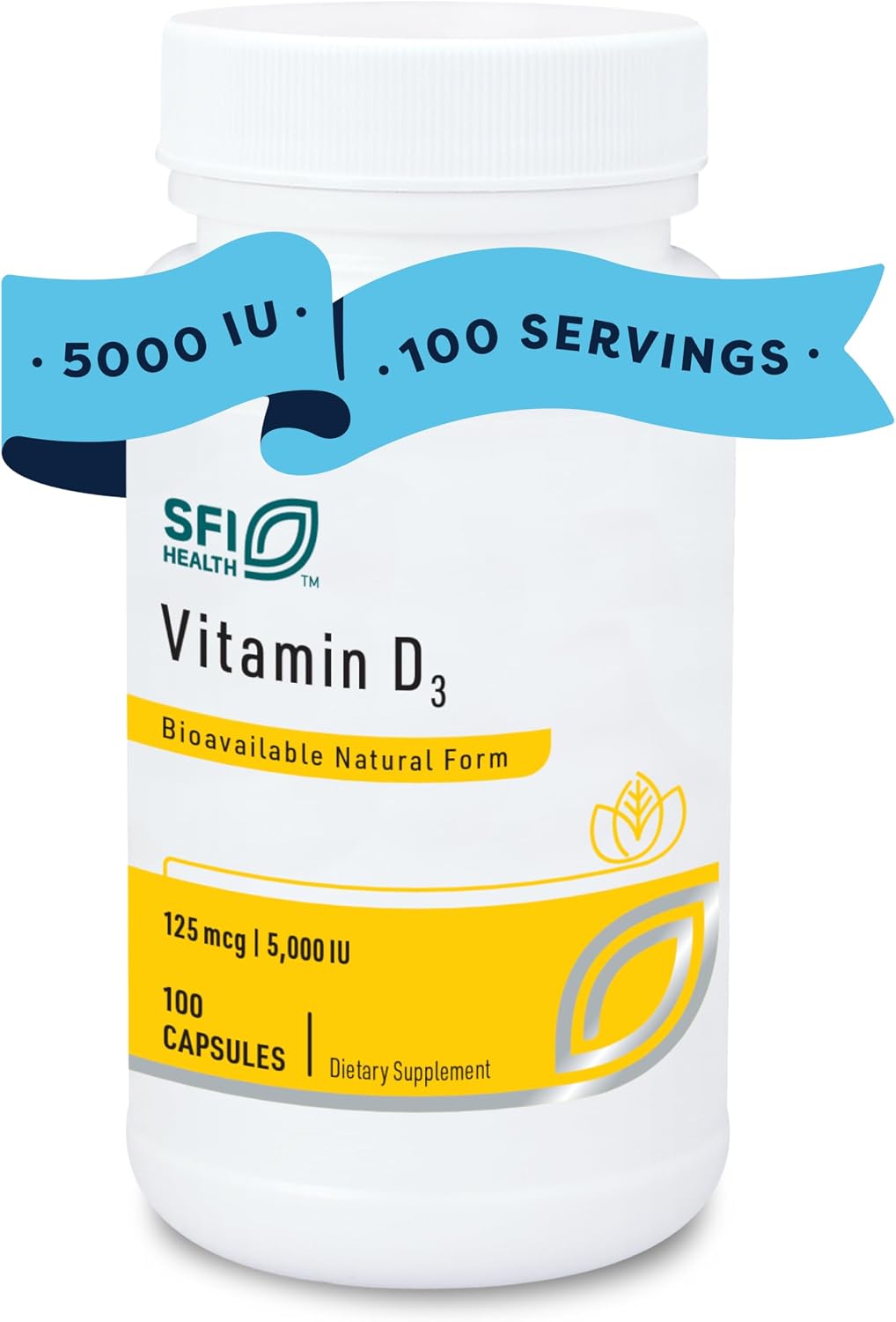 Klaire Labs SFI Health Vitamin D3 5000 IU – 100 Capsules - görsel 1