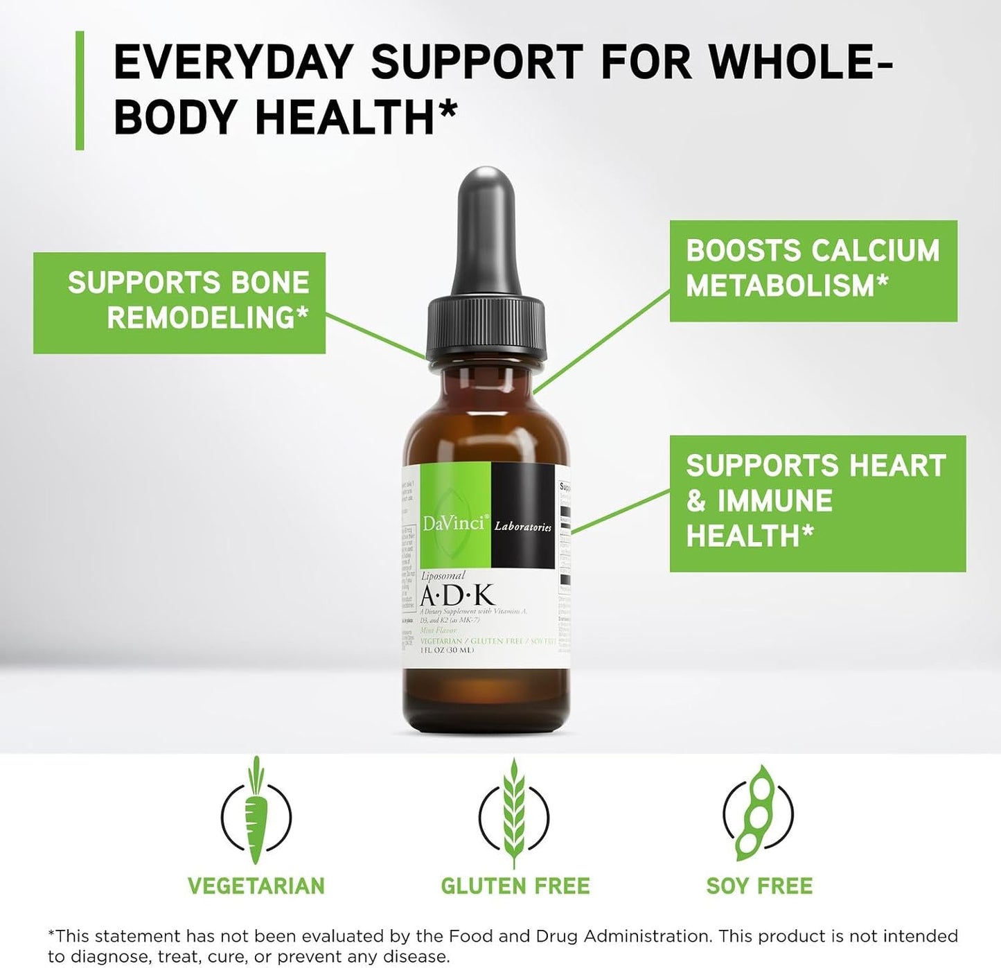 DAVINCI Labs Liposomal ADK - Liquid Food Supplement with Vitamins A, D3 and K2 - 30 ml - görsel 3