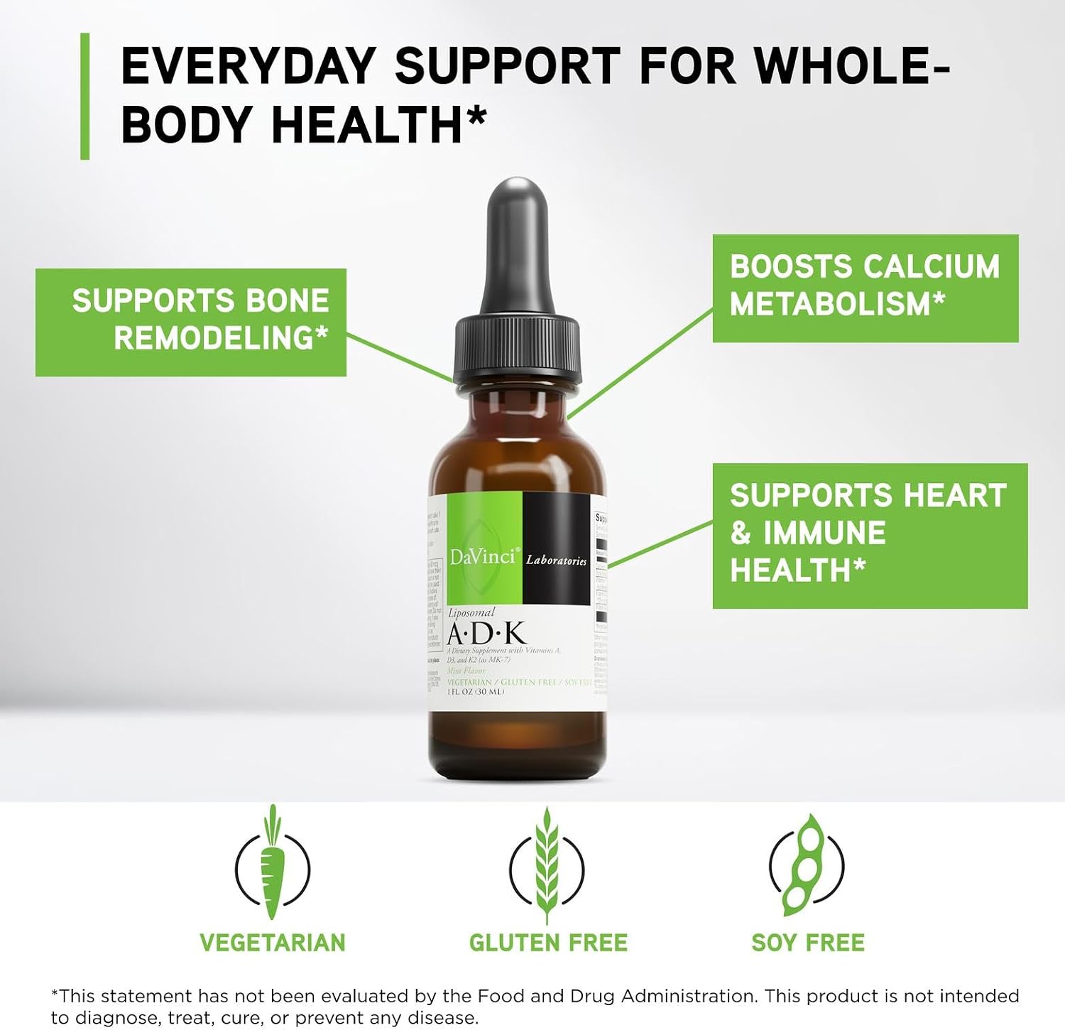 DAVINCI Labs Liposomal ADK - Liquid Food Supplement with Vitamins A, D3 and K2 - 30 ml - görsel 3