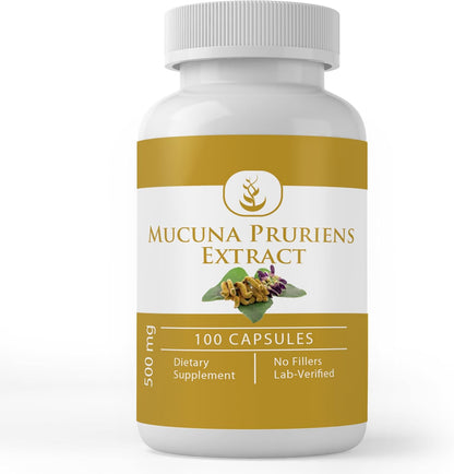 PURE ORIGINAL INGREDIENTS Mucuna Pruriens, 100 Capsules - Pure Single-Ingredient Supplement, No Additives or Fillers, Lab Verified