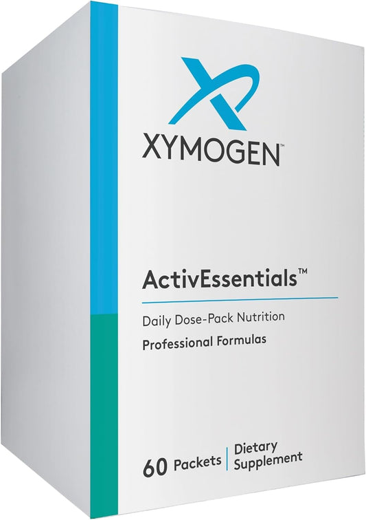 XYMOGEN ActivEssentials - ActivNutrients Iron-Free Multivitamin, Omega-3 Fish Oil & Calcium Complex - Nutritional & Antioxidant Support - Daily Supplement Pack - Iron Free & Gluten-free - 60 Sachets