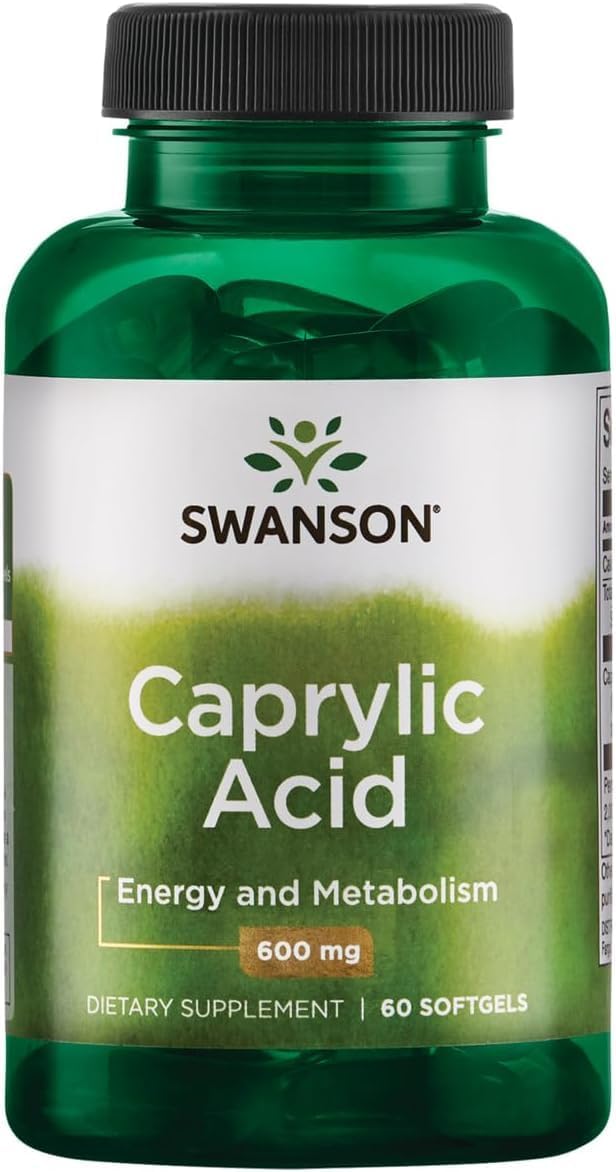 Swanson Caprylic Acid 600 mg, 60 Softgel Capsules - görsel 1