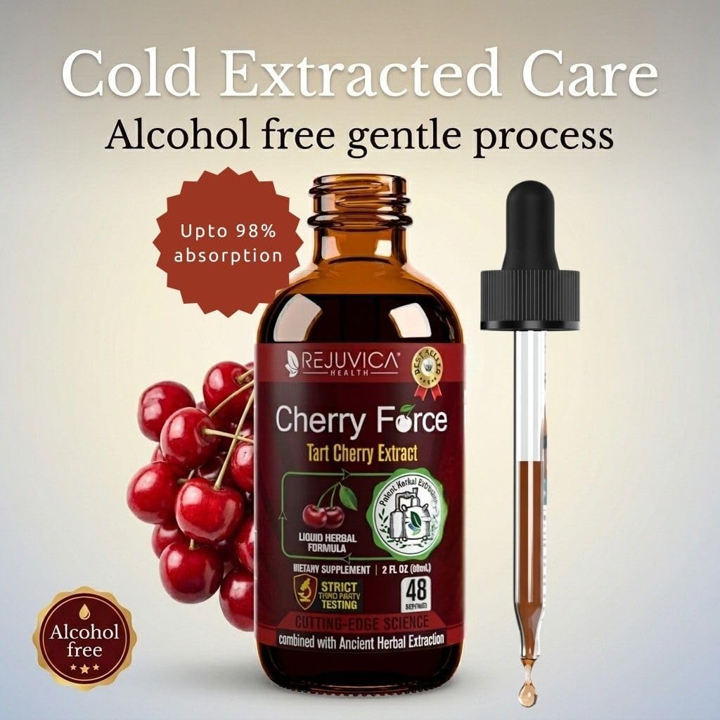 Rejuvica Health Cherry Force - Advanced Tart Cherry Extract - Liquid Drops - görsel 3