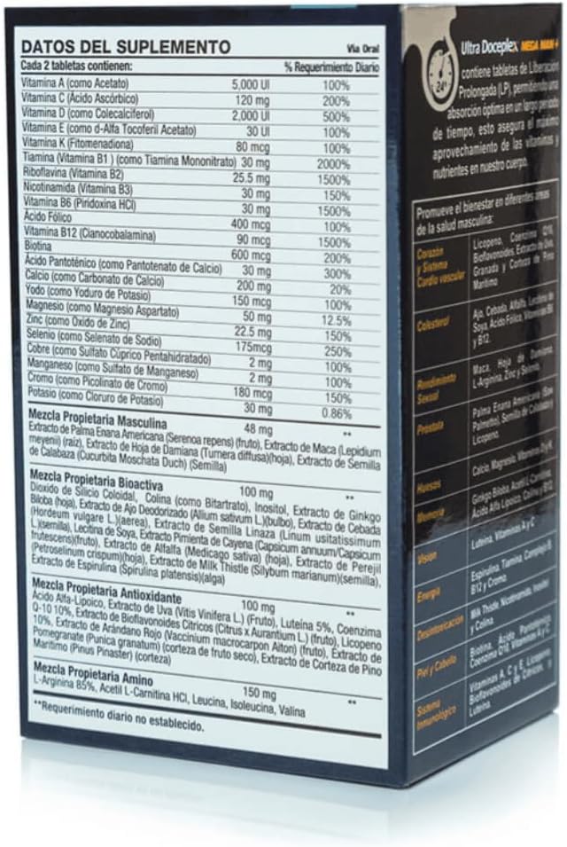Ultra Doceplex Mega Man+ & Mega Woman+ – Tailored Multivitamin Duo for Men and Women – 50 Prolonged-Release Tablets Each – Energy, Stress, and Antioxidant Support - görsel 6