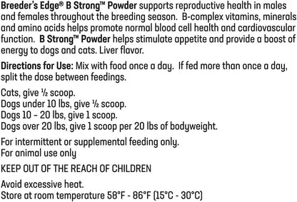 Breeder’s Edge B Strong Powder - B-Complex Supplement for Dogs and Cats, 300g