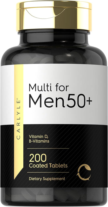Carlyle Multivitamin for Men 50+ – 200 Caplets – with B Vitamins, Vitamin D, Magnesium & Zinc – Non-GM, Gluten-free Supplement