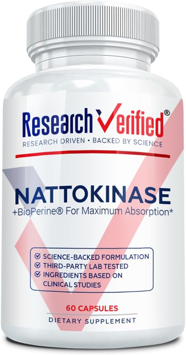 Research Verified Nattokinase - 4000 FU - Circulatory Support - BioPerine, No Vitamin K2 - 60 Capsules - Pack of 6 - görsel 10