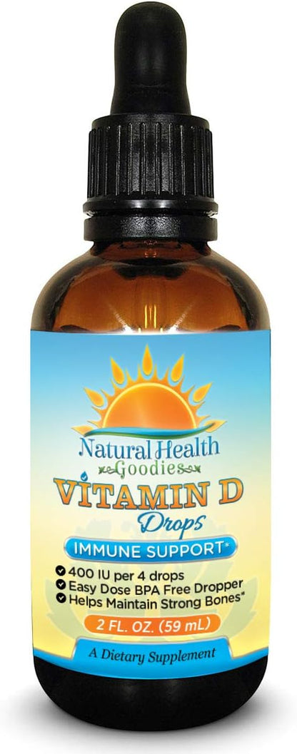 Natural Health Goodies Vitamin D3 Drops – 60 ml Liquid D3 Supplement