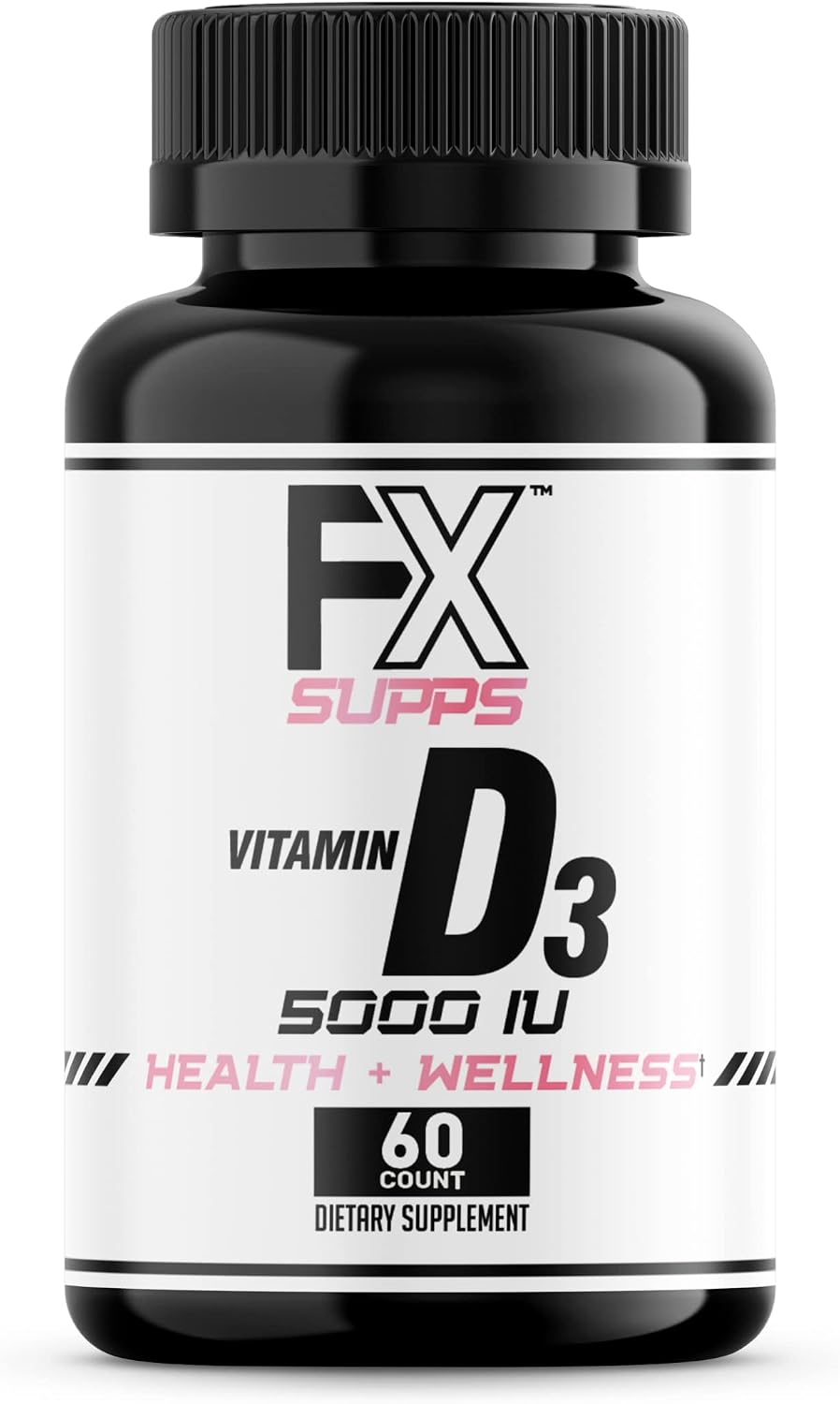 FXSUPPS Vitamin D3 5000 IU (60 Soft Gels) – Food Supplement for Bone, Heart & Immune Health - görsel 1