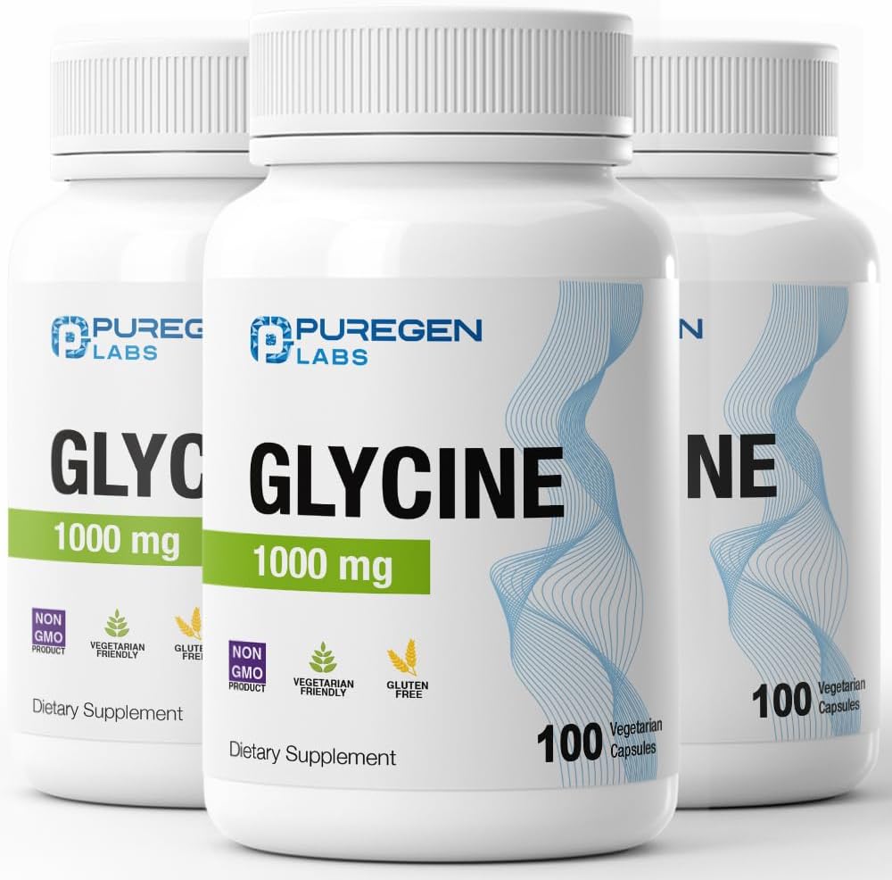 Puregen Labs Glycine 1000mg [High Potency] – 100 Vegetarian Capsules – Supports Restful Sleep – Non-GM, Gluten-free & Dairy-Free - görsel 8