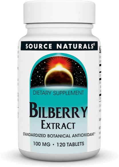 Source Naturals Bilberry Extract Standardised Botanical Antioxidant - 100 mg, 120 Tablets