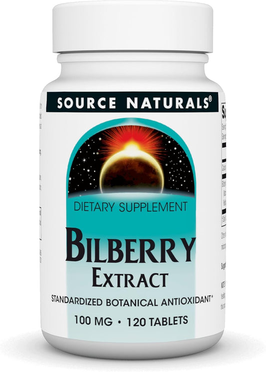 Source Naturals Bilberry Extract Standardised Botanical Antioxidant - 100 mg, 120 Tablets