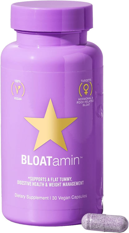 HAIRtamin BLOATamin - Vegan Digestive Enzymes for Bloating Relief (30 Capsules)