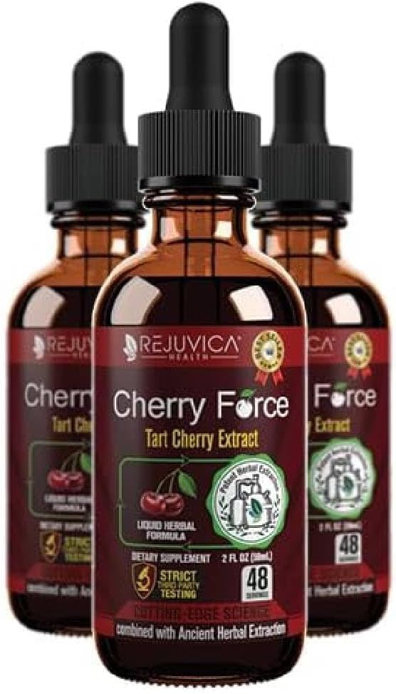 Rejuvica Health Cherry Force – Advanced Tart – Advanced Tart Cherry Extract: A potent liquid form for convenient – Image 1
