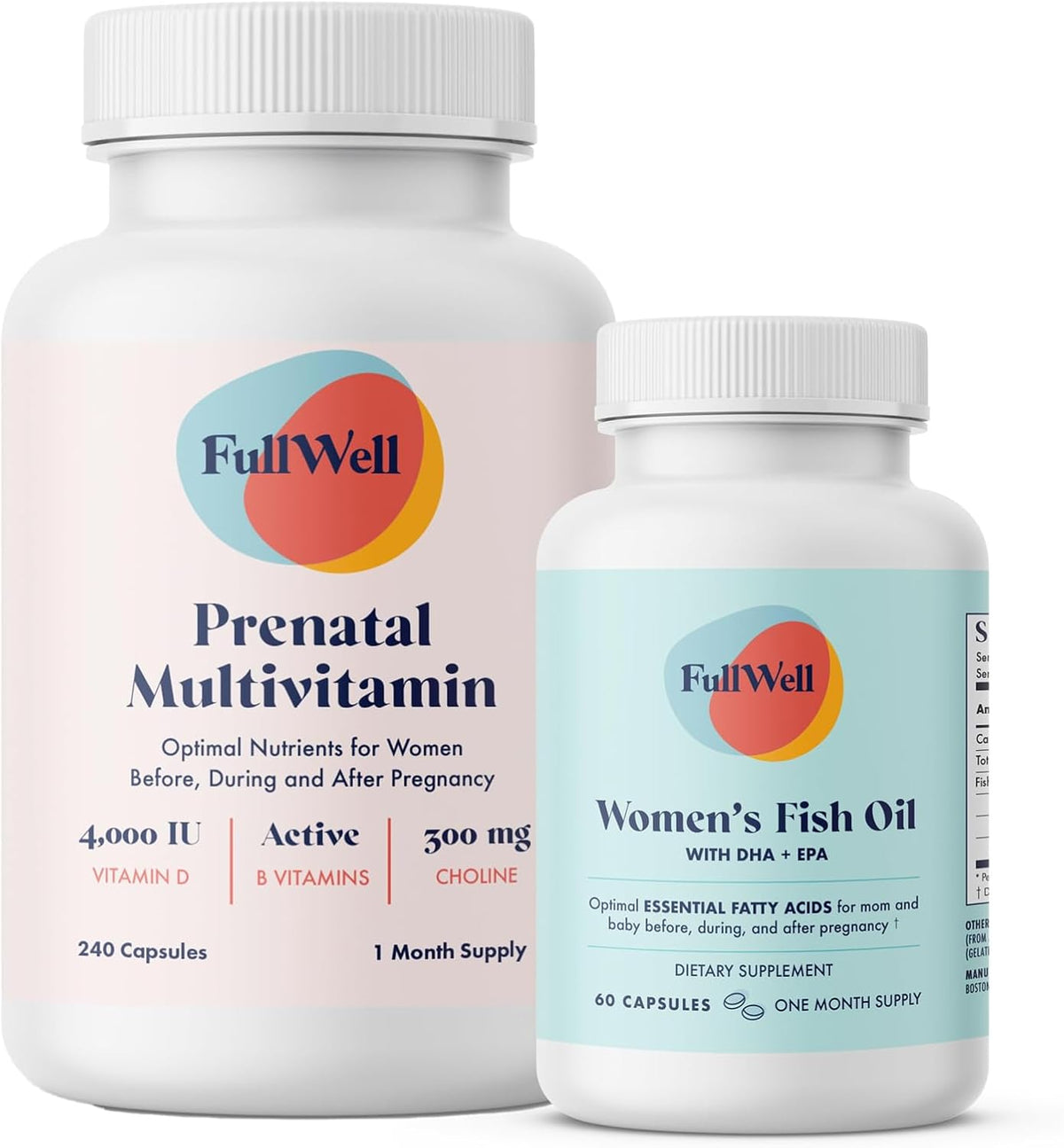 FullWell Women's Prenatal Essentials - Multivitamin & Fish Oil Supplement - görsel 1