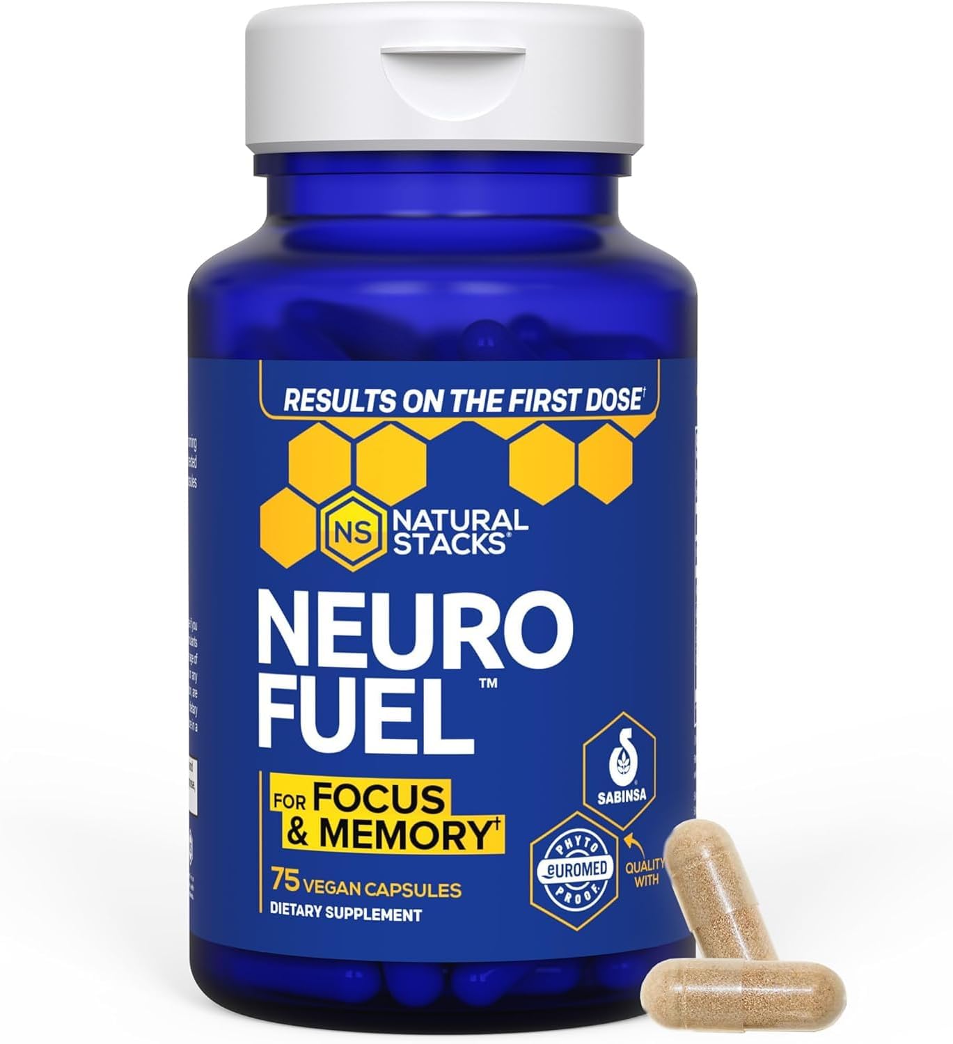NATURAL STACKS Original NeuroFuel - Nootropic Brain Support Supplement - 75 Capsules - görsel 1
