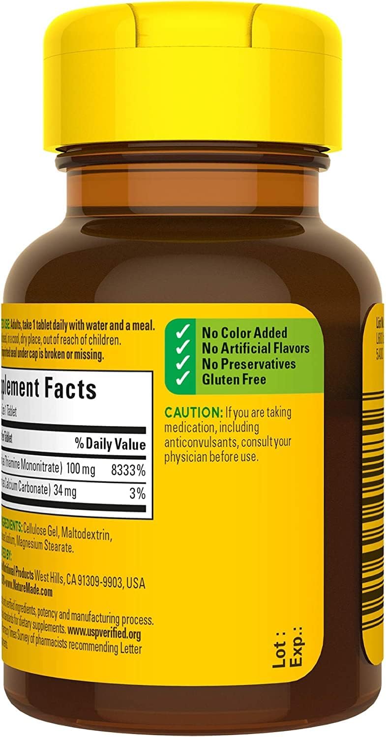Nature Made B1 100 mg 100 Tablets (5 Pack) - görsel 4
