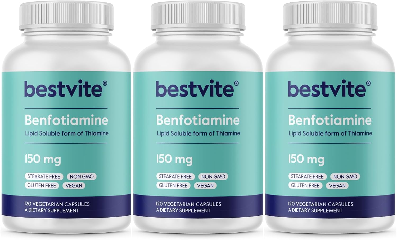 BESTVITE Benfotiamine 150mg (240 Vegetarian Capsules) - Bio-available Vitamin B1 Supplement - görsel 8
