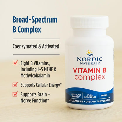 Nordic Naturals Vitamin B Complex - Once-Daily Vegan Capsules for Energy and Metabolism