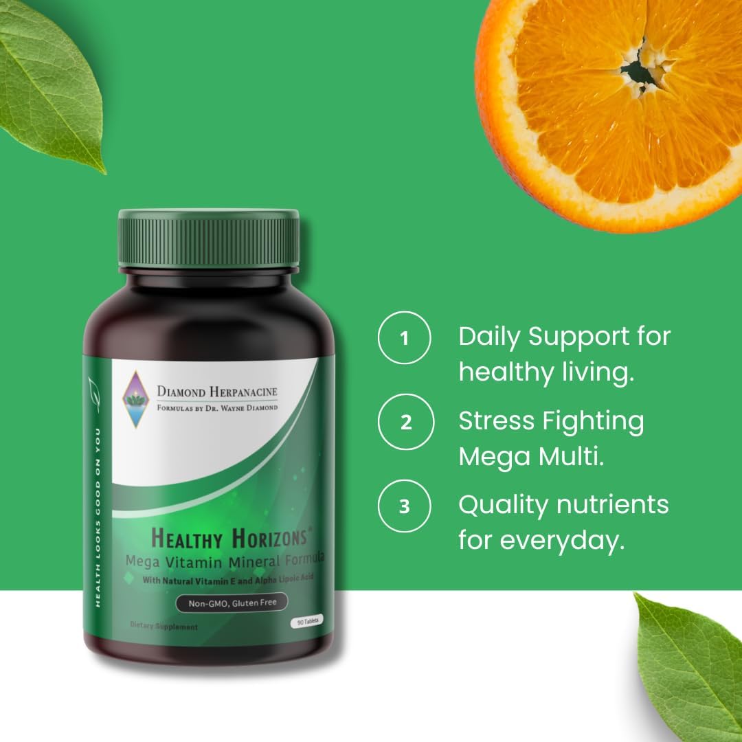 Diamond Healthy Horizons Multivitamin - Natural Multivitamin for Stress and Daily Nutrient Support - 90 Tablets - görsel 5