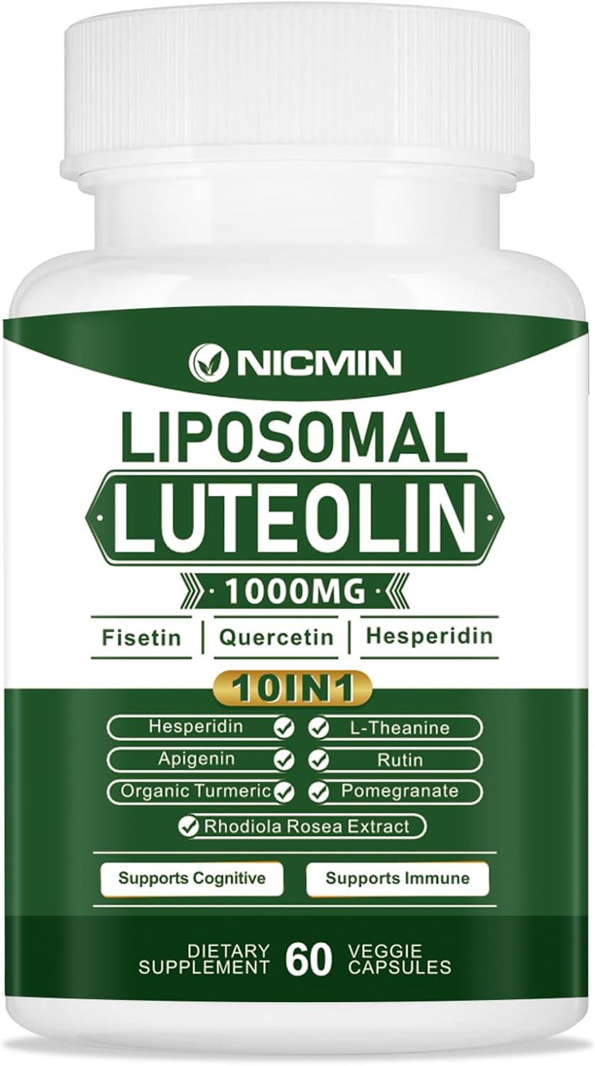 NICMIN 1000mg Liposomal Luteolin Food Supplement - Maximum Absorption, 60 Capsules - görsel 1