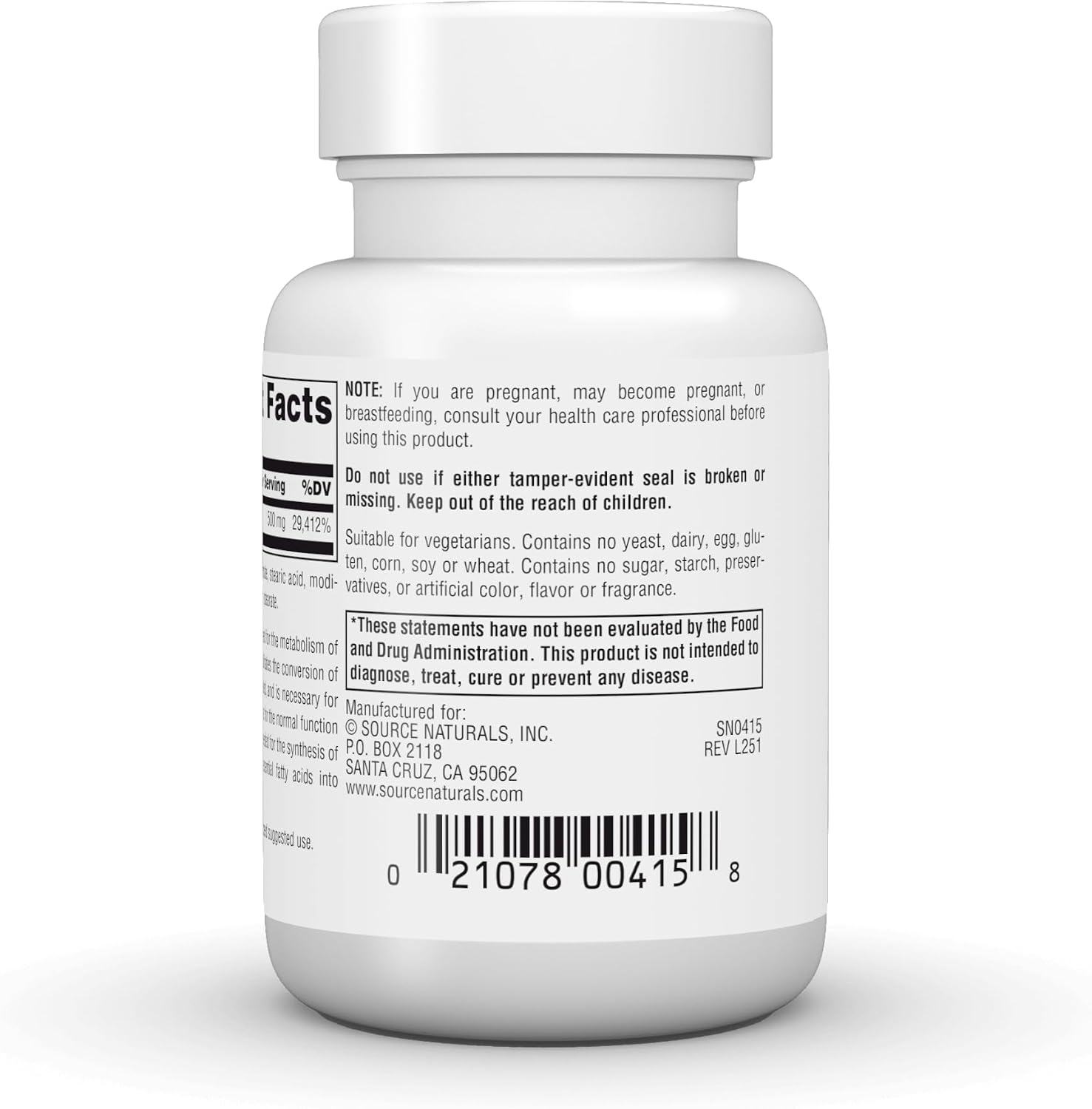 Source Naturals Vitamin B-6, 500 mg – 50 Tablets (Vegan) - görsel 4