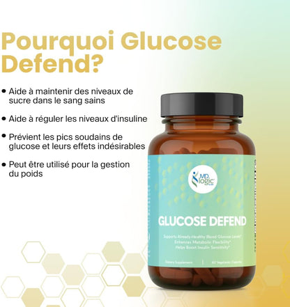 Glucose Defend Featuring Berberine, Alpha-Lipoic Acid, CinSulin® Cinnamon, Crominex 3+®, Momordica Charantia Extract, Vanadium - 60 Vegan Capsules