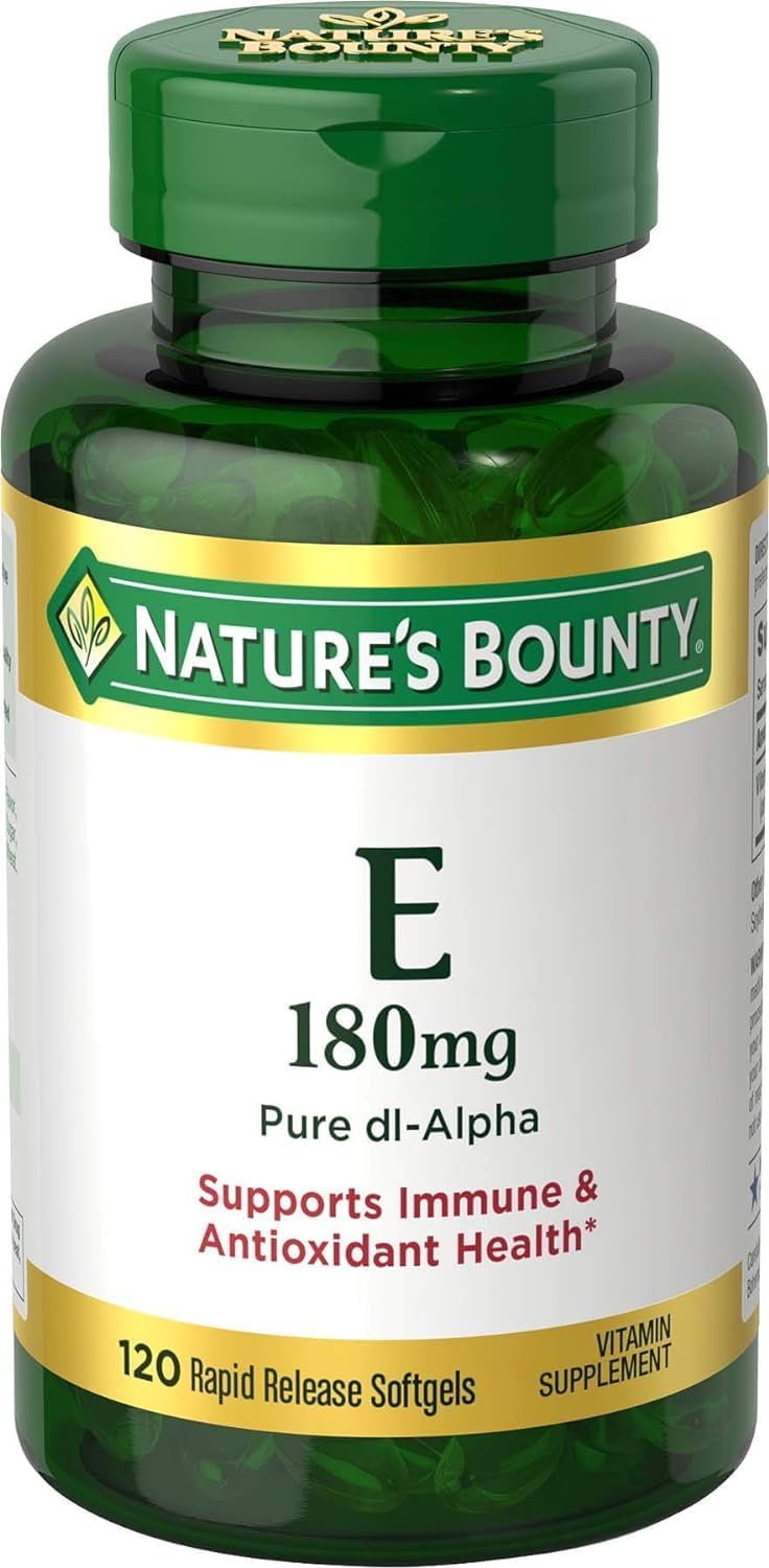 Nature's Bounty Vitamin E 400 IU Softgels Pure DL-Alpha 120 Soft Gels (Pack of 2) - görsel 1