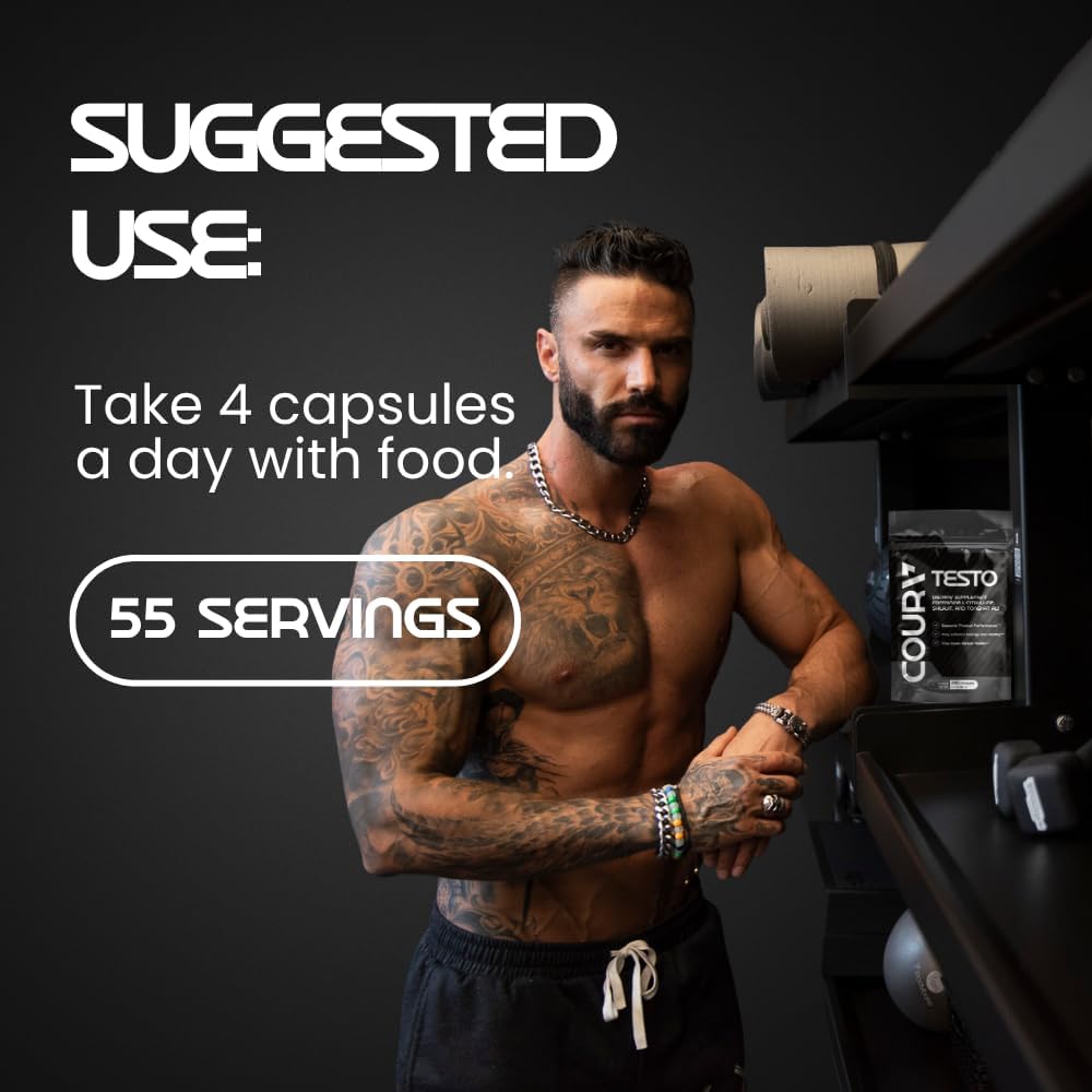 COURA Men's Testo Booster and Multivitamin – 220 Capsules (55 Servings) - görsel 4