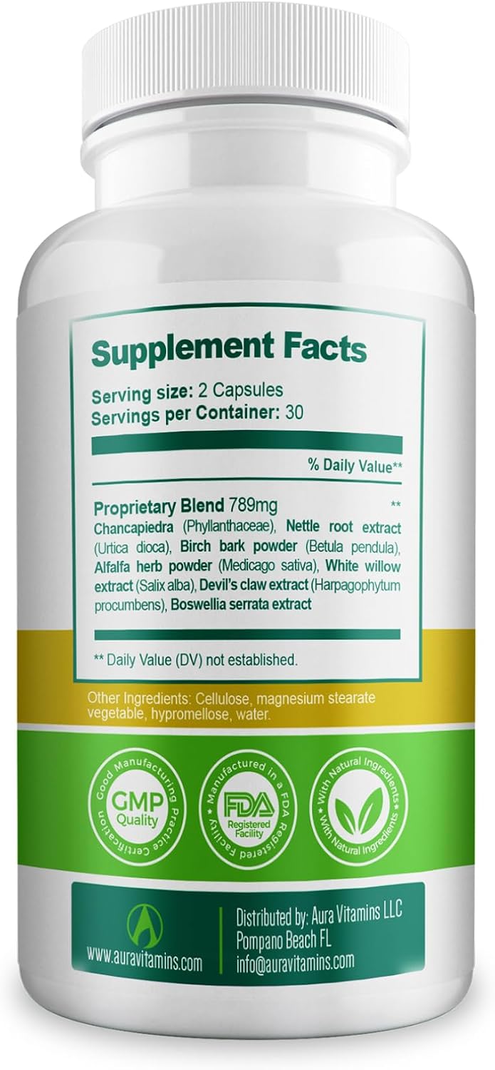 AURA VITAMINS – Vitatonic Uric Acid Balancing Aid – Herbal Joint Care Support – 60 Capsules - görsel 8