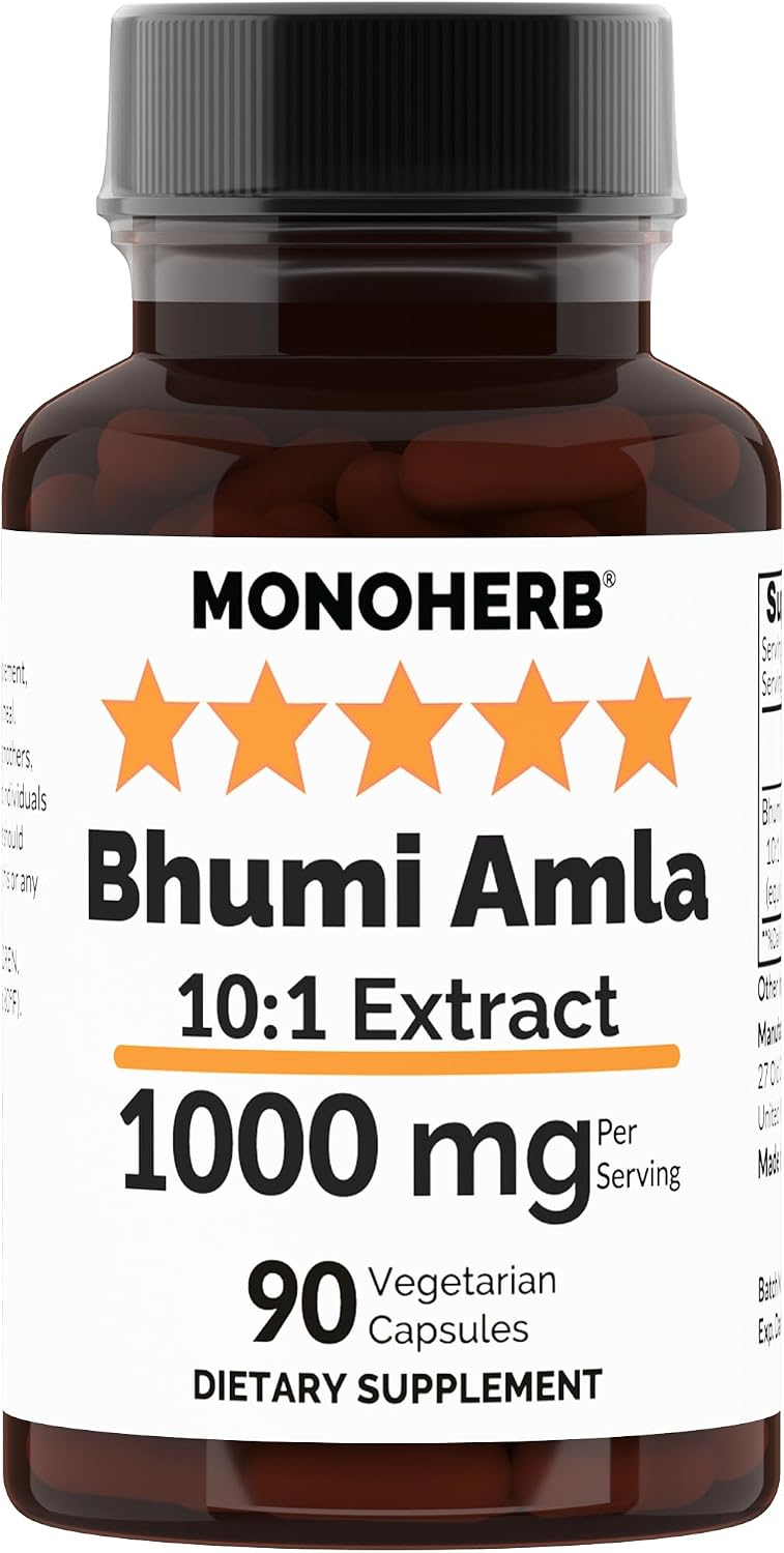 MONOHERB Bhumi Amla 10:1 Extract – 1000 mg per Serving, 90 Capsules - görsel 1